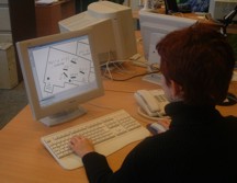 Person using a conventional computer interface