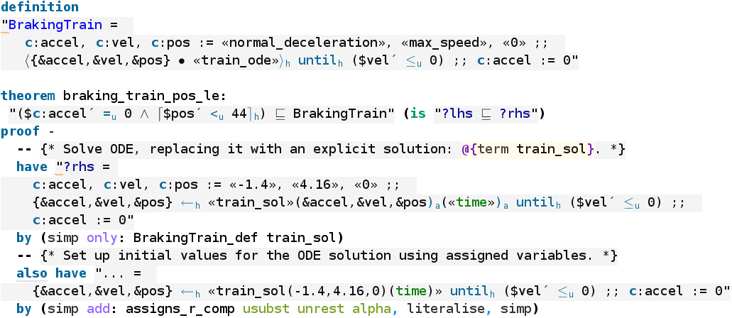 Train Dynamics in Isabelle/UTP