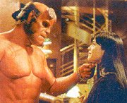 [Hellboy and Liz share a moment]